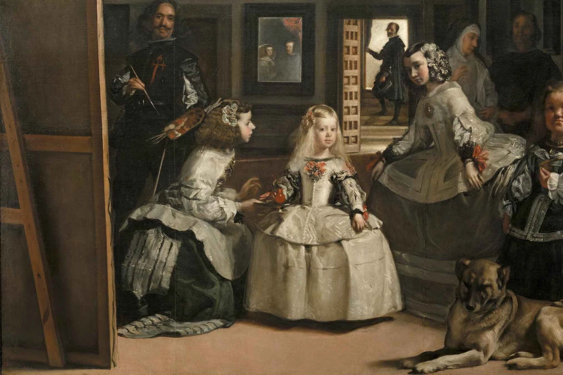 Velázquez's Las Meninas hanging in the Prado, the most famous of the museums in Madrid, Spain