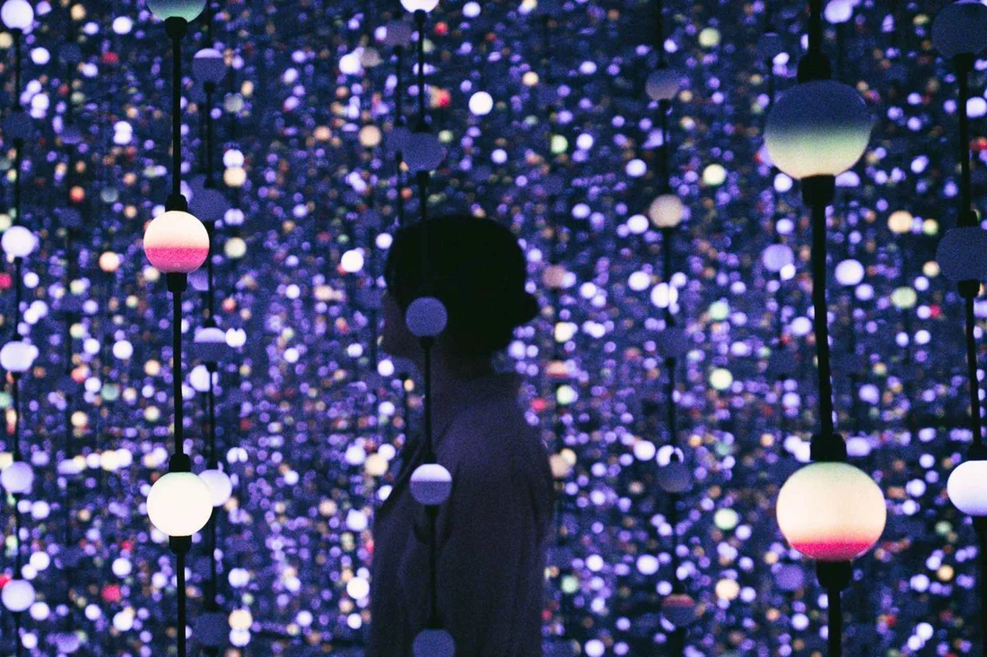 An immersive light-and-projection room at the Museo de la Luz, a quirky museum in Madrid, Spain
