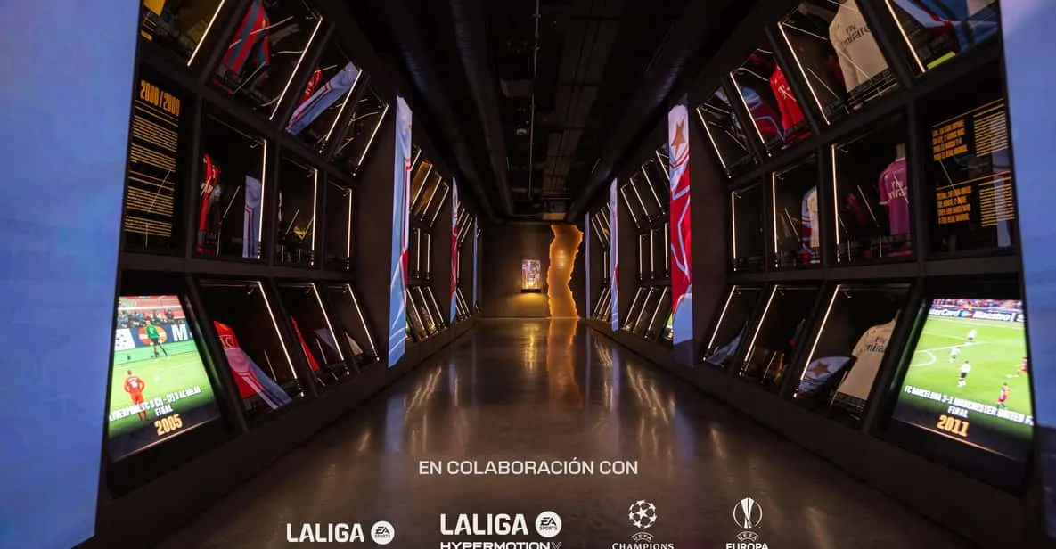 Interactive galleries at the Legends football museum, a museum in Madrid, Spain